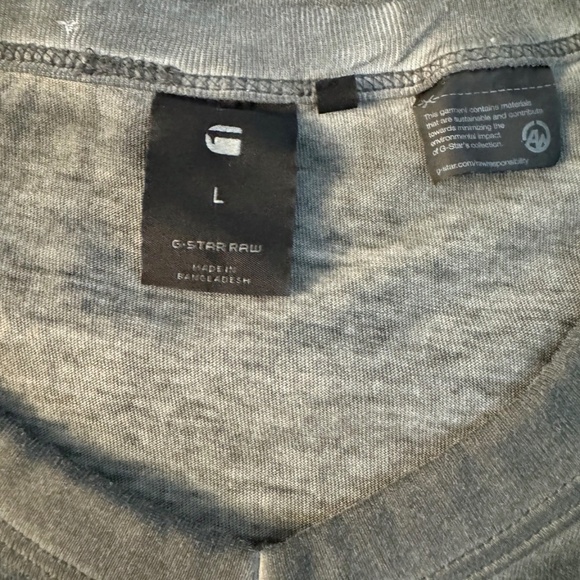 G Star Raw Doax Washed Organic Cotton V-neck T-shirt Size Large - Picture 8 of 12
